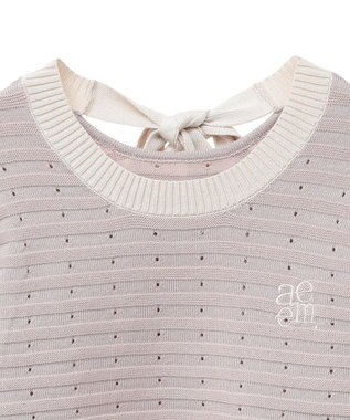 earth music&ecology 配色バックリボンプルオーバー Pink Beige