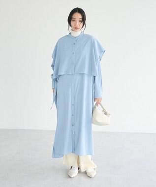 CRAFT STANDARD BOUTIQUE レイヤード風シャツワンピース Sax