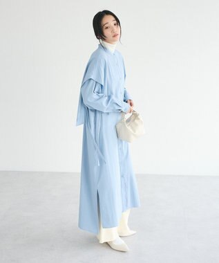 CRAFT STANDARD BOUTIQUE レイヤード風シャツワンピース Sax