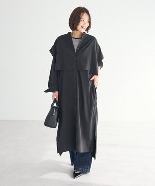 CRAFT STANDARD BOUTIQUE レイヤード風シャツワンピース Black