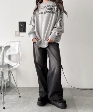 WEGO 厚底ワイドシューレーススニーカー ブラック