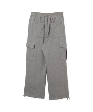 WEGO 【ウエストゴム/MLサイズ展開】ワイドカーゴスウェットパンツ 杢グレー