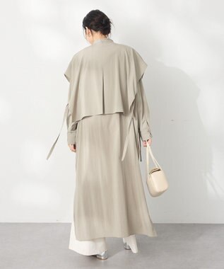 CRAFT STANDARD BOUTIQUE レイヤード風シャツワンピース Gray Beige