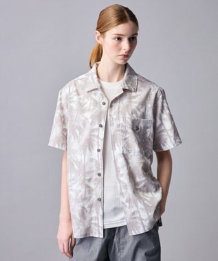 JOSEPH ABBOUD MOUNTAIN 【速乾/軽量/ストレッッチ】ライトスラブボタニカルプリント アウトドアシャツ ライトグレー系5