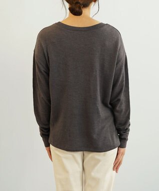 TOQUE 〈大草直子さんアドバイザー〉【ユニセックス】ロイヤルベビーアルパカ×タンギスコットン 裏毛 クルーネックトップス チャコールグレー