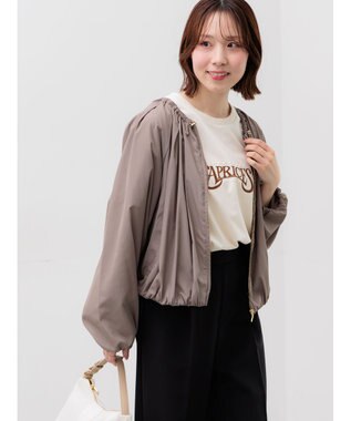Te chichi ノーカラーギャザージップブルゾン モカ