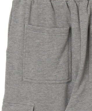 WEGO 【ウエストゴム/MLサイズ展開】ワイドカーゴスウェットパンツ 杢グレー