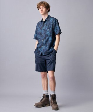 JOSEPH ABBOUD MOUNTAIN 【速乾/軽量/ストレッッチ】ライトスラブボタニカルプリント アウトドアシャツ ネイビー系5