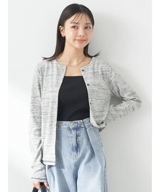 earth music&ecology メランジリブカーディガン（ｇｒａｙ） Gray Mixture