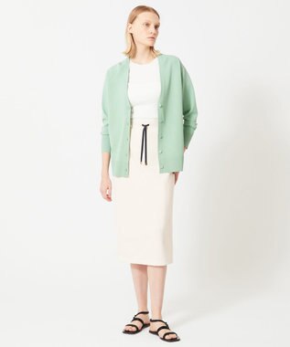 BEIGE， WALNUT / Iラインスカート White