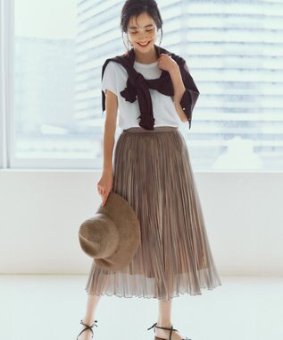 23区 【接触冷感/洗える】フレンチスリーブ IT TEE ホワイト系