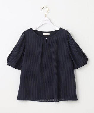 ANY SIS 【吸水速乾・UVケア・接触冷感】コンフォートジャージー ブラウス ネイビー