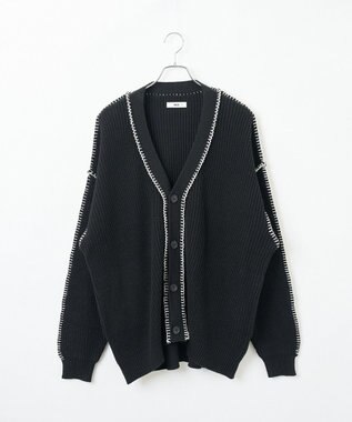 WEGO ハンドステッチカーディガン ブラック
