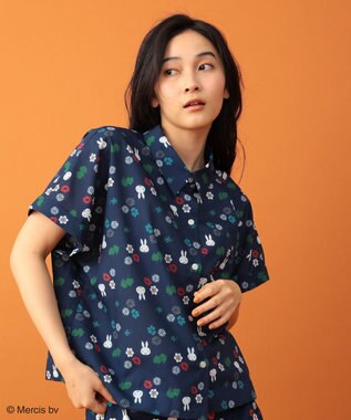 Green Parks ｍｉｆｆｙ／総柄プリントシャツ Navy