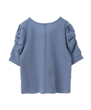 earth music&ecology ぽこぽこパワショルプルオーバー Blue