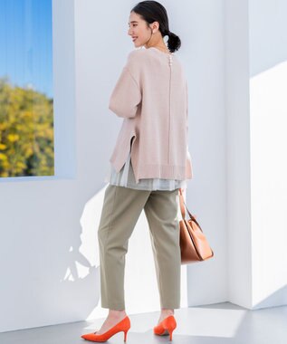 組曲 【洗える・ストレッチ】プランタンカラークロップド パンツ モカカーキ系