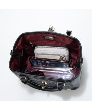 LA BAGAGERIE シープレザー キルトコンビ2WAYミニトート ブラック