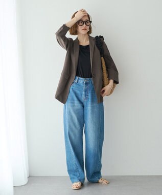 YECCA VECCA リネンライクジャケット Brown