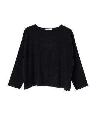Green Parks 洗える　ボートネックニットプルオーバー Black