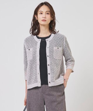 J.PRESS LADIES S LINEN COTTON BLEND ニット カーディガン