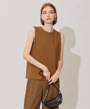 ICB 【接触冷感・UVカット・速乾・洗える】マットスキューバ タンクトップ型プルオーバー キャメル系