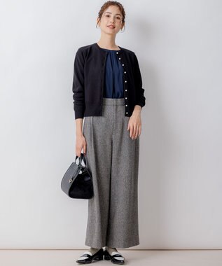 組曲 【洗える・6色展開】Elenaベーシックニット カーディガン ブラック系