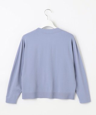 自由区 【洗える・XSサイズあり】クレープストレッチ カーディガン ダルブルー系