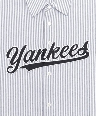 WEGO 【ユニセックス着用ITEM】別注MLBストライプグラフィックシャツ（SS） ホワイトストライプ