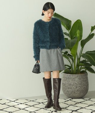 AMERICAN HOLIC メルトン風タイトミニスカート Gray Mixture