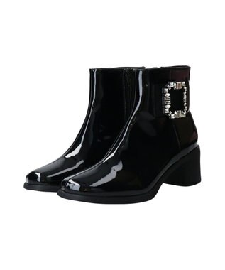 Bridget Birkin 【Bridget Birkin】ビジューバックルレインブーツ ブラックエナメル