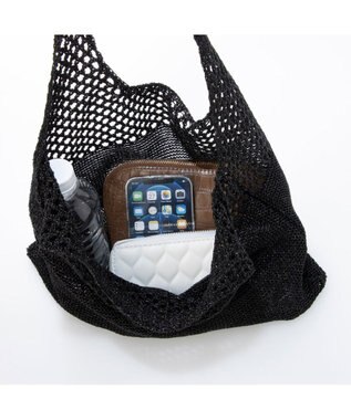 UNBILLION カシュカシュ cachecache / メタリック糸ホーボーバッグ ブラック