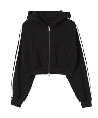 WEGO 【あったか】裏起毛Wジップショートパーカー ブラックその他