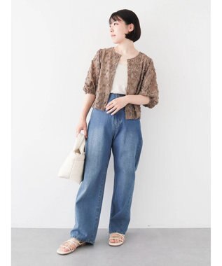 Green Parks ・SUGAR SPOON フラワーレースカーディガン Gray Beige