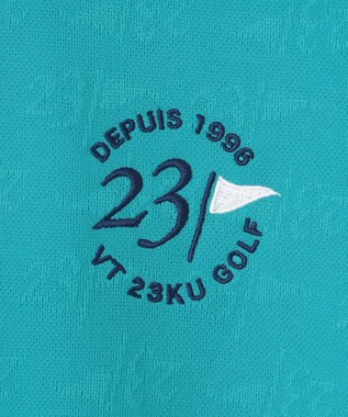 23区GOLF 【WOMEN】【吸水速乾】フラッグロゴジャガード ワンピース 腰回りカバー 1枚で決まる ターコイズブルー系