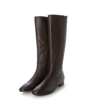 Riz raffinee <Riz raffinee>スクエアトゥプレーンロングブーツ ダークブラウン