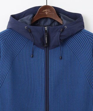 JOSEPH ABBOUD MOUNTAIN 【軽さ/ストレッチ】 CORDURA COTTON アウトドアニットパーカー ブルー系