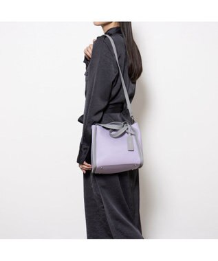UNBILLION カシュカシュ cachecache / ミニショルダー付きソフトレザー調ミニトートバッグ ラベンダーミックス