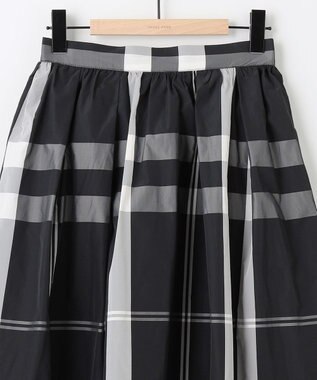 SHARE PARK LADIES メモリーチェックフレアスカート ブラック系3