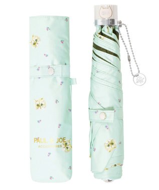 MOONBAT 【一級遮光/軽量】PAUL & JOE 晴雨兼用 折りたたみ日傘 ジプシー 総柄 ミントグリーン