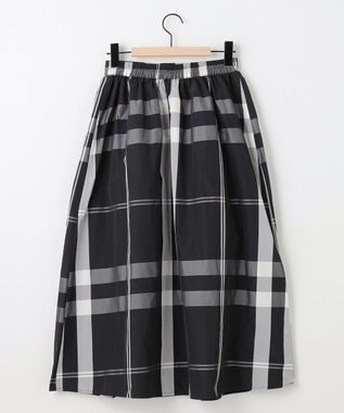 SHARE PARK LADIES メモリーチェックフレアスカート ブラック系3
