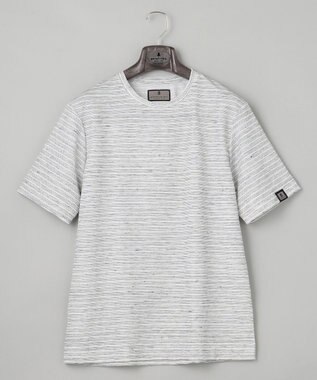 GOTAIRIKU NEW【麻混の清涼感】ノルマンディーリネン ボーダーTシャツ ライトグレー系2