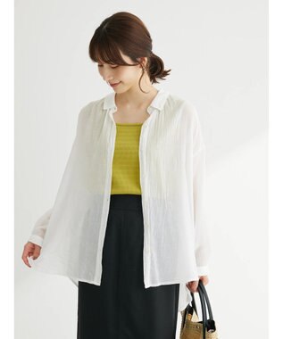 Green Parks インド綿　柔らかボイルシャツ Off White