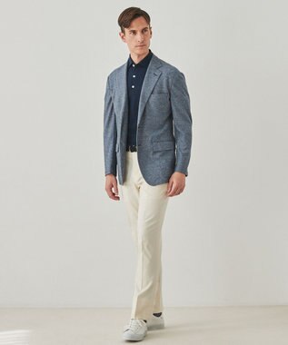 GOTAIRIKU 2年連続売上NO1【吸水速乾/ウォッシャブル/ストレッチ】ノルマンディーリネン カーディガンジャケット(25年モデル) サックスブルー