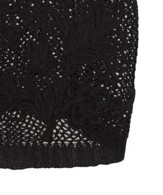 earth music&ecology フラワー刺繍メッシュベスト Black