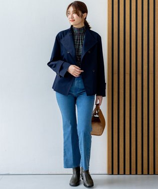 組曲 ショートライトトレンチ ジャケット ネイビー系
