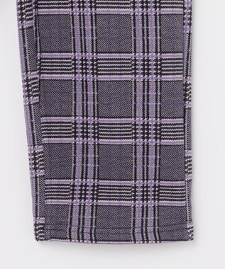 ANY KIDS レースアップ 裏シャギーワイドパンツ ブラック×チェック