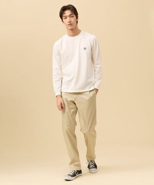 J.PRESS MEN オーバルワンポイント　ロングスリーブ Ｔシャツ ホワイト系