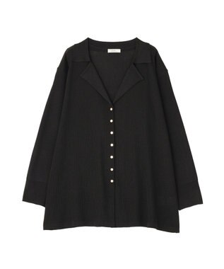 earth music&ecology テーラーカラーニットカーディガン Black