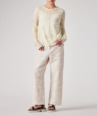 Paul Smith Floral Print シアー 長袖カットソー ライトベージュ