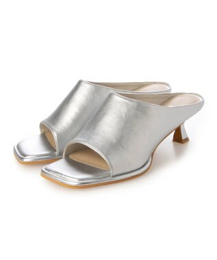 APOM オブリークスクエアカバーミュール シルバー